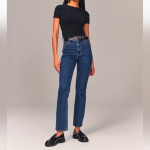 Abercrombie Jeans ankle straight ultra high rise curve love size27 Blue